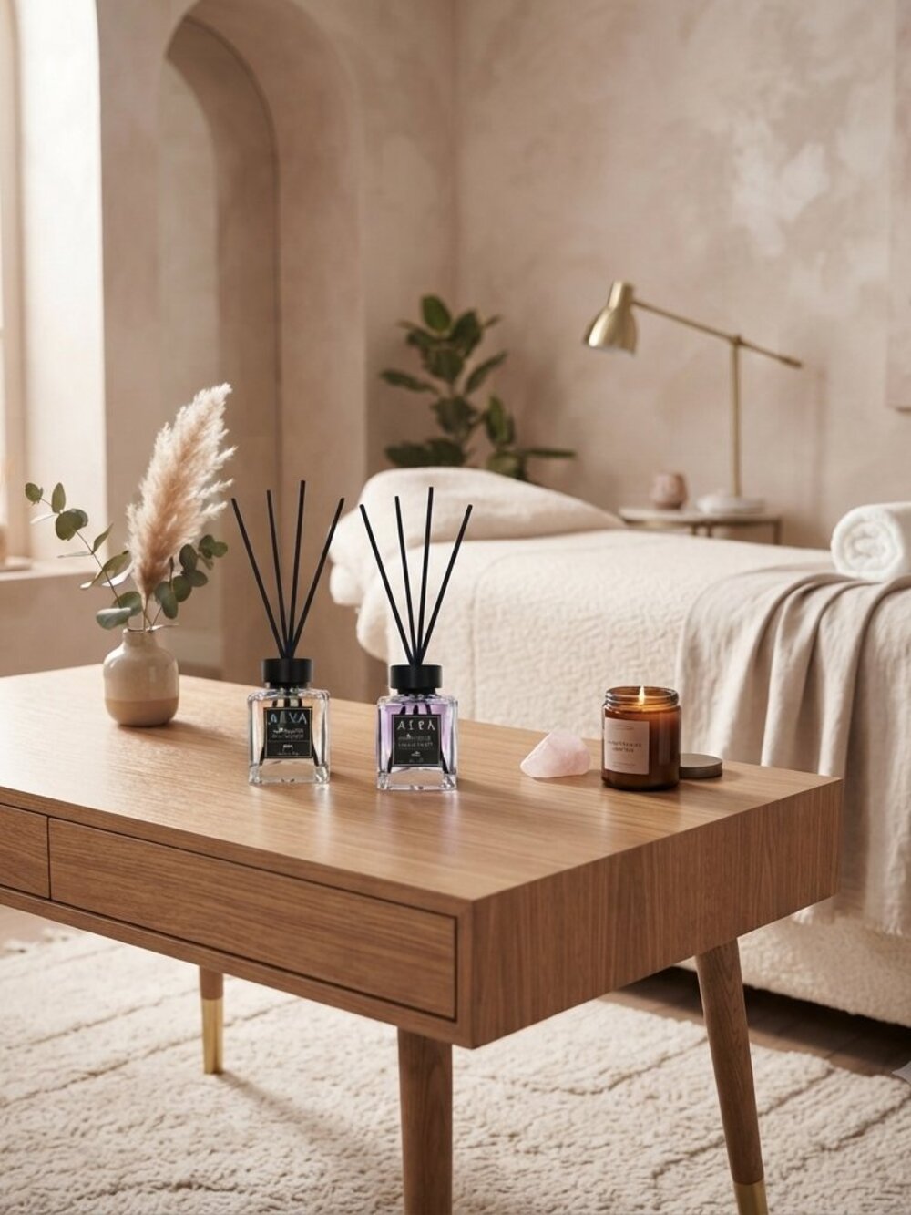 Alya Nature's Scents Reed Diffuser Set 2 Pack Sandalwood & Spa 100ml - Picture 5 of 5